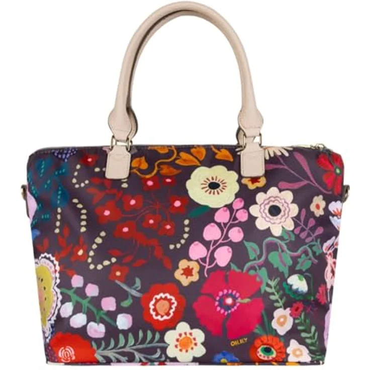 Oilily Tide Spirits Hester, Schultertasche 29 cm aus robustem Polyester mit abnehmbarem und verstellbarem Umhängeriemen, schwarz – Bild 3