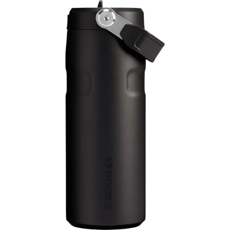 Stanley Flip Straw 2.0 Trinkflasche, 0.47L, Thermobecher mit 8 Stunden Kühlfunktion, 40 Stunden eisgekühlt, BPA-frei, auslaufsicher, spülmaschinenfest, Schwarz – Bild 1