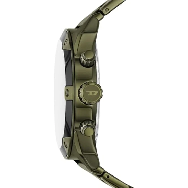 Diesel Herren Analog Quarz Uhr DZ4670, 49-mm-Gehäuse, Silberfarbenes Zifferblatt, Grün, Edelstahlband – Bild 3