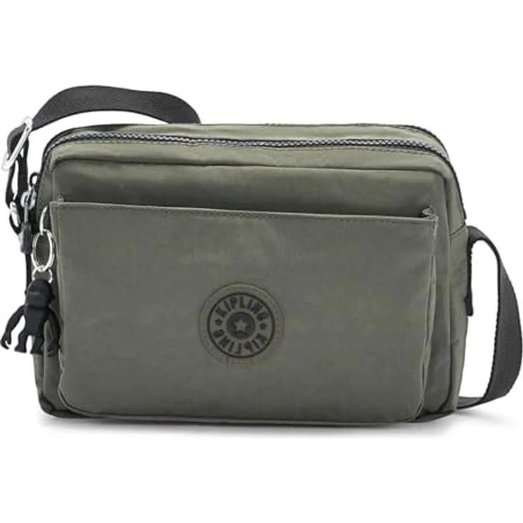 Kipling Basic Abanu M Umhängetasche, 24 cm, grüne Schultertasche aus robustem Material mit verstellbarem Schultergurt und mehreren Seitenfächern – Bild 1
