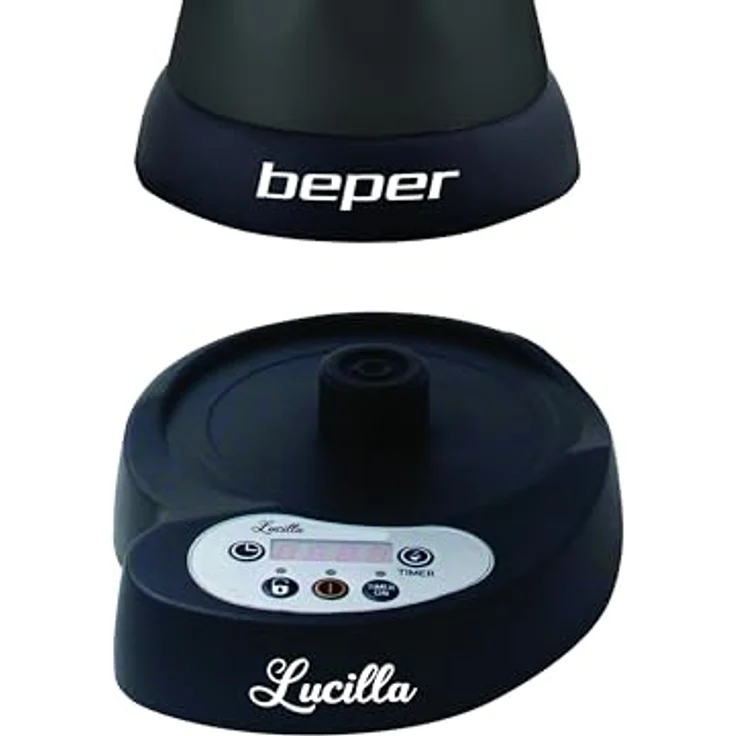 Beper Lucilla Kaffeemaschine aus Aluminium für 3 Tassen, programmierbar, Timer programmierbar bis 24 Stunden zuvor, heißer Kaffee für 30 Minuten - Schwarz – Bild 5