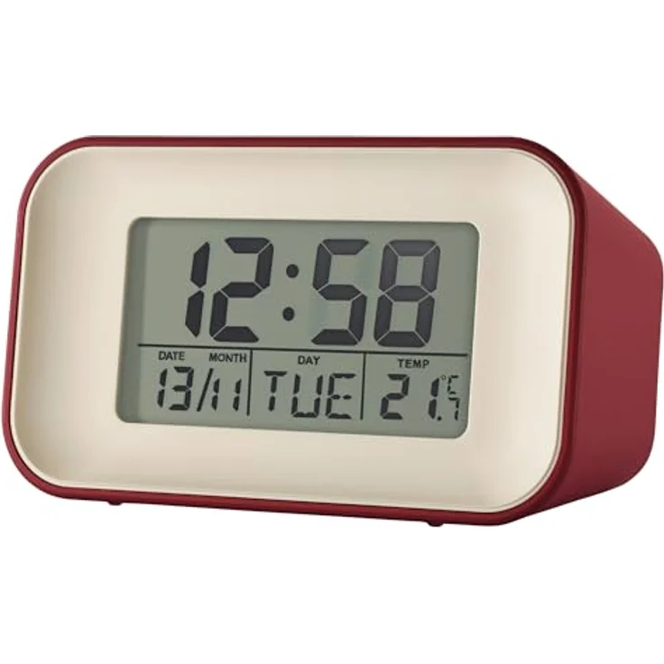 Acctim Digitaler Wecker mit Temperatur, Reflexions-Display-Technologie, rot, 59 x 100 x 48 mm, dualer Alarm mit Schlummerfunktion – Bild 2