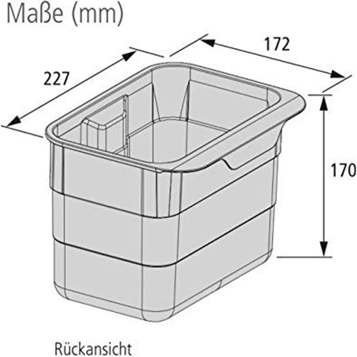 Biobin Multifunktionsbehälter 4,2 L grau mit Deckel 170 x 227 x 172 mm zum Einhängen Aufbewahrungsbox Abfallsammler von SO-TECH® – Bild 3