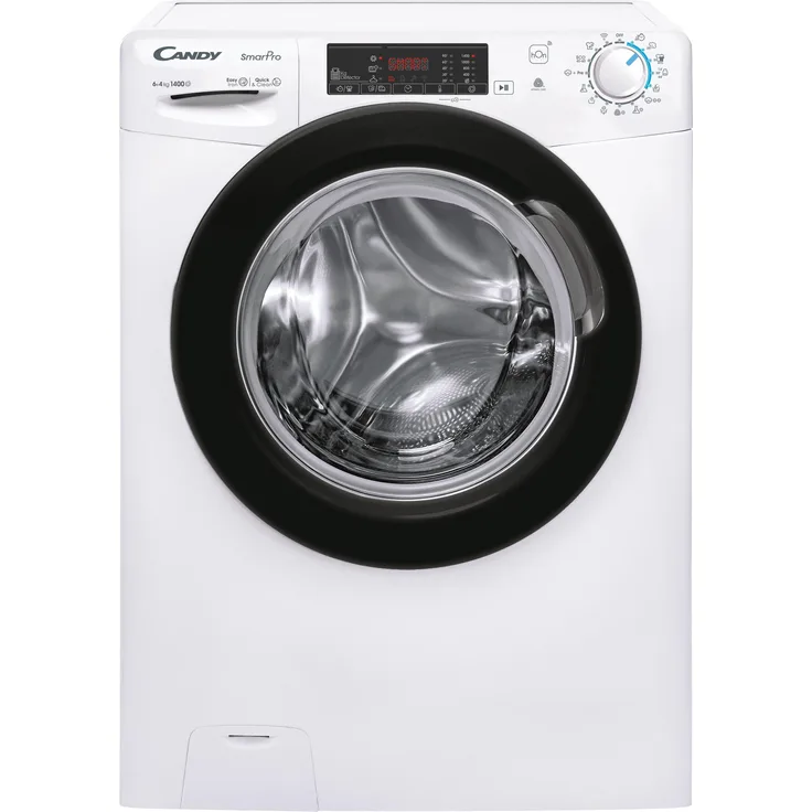 Candy CSHW4645TWB3/1-S, Waschtrockner mit 6 kg Wasch- und 4 kg Trockenkapazität, Weiss, Active Motion Technologie, Kilo-Detektor, Dampffunktion