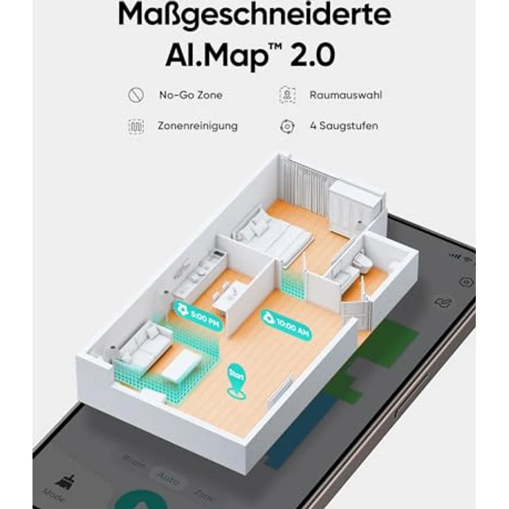eufy L60 Saugroboter, 5.000Pa Saugkraft, iPath Laser-Navigation, App-Steuerung, für gründliche Bodenreinigung – Bild 4