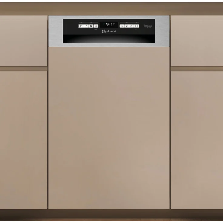 BAUKNECHT BK6PB10BS7A0 Einbau-Geschirrspüler integriert 45 cm, PowerClean-Programm, B, schwarz