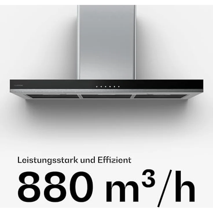 Klarstein Verosteel Dunstabzugshaube 90cm, 881,6 m³/h, A++, Touch-Bedienung, LED-Beleuchtung, Edelstahl & Glas, 3+Boost Stufen, leise, spülmaschinenfester Filter – Bild 4