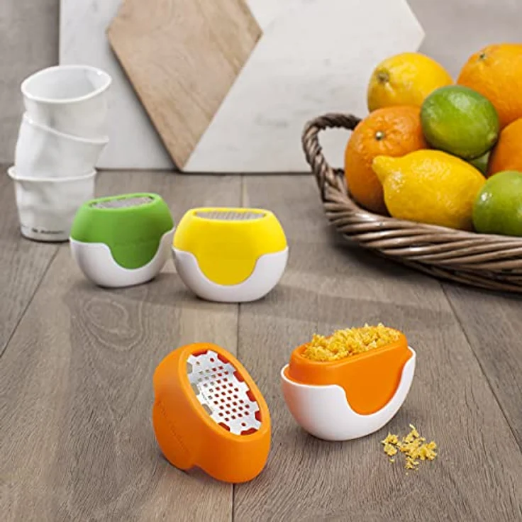 Microplane Zester Reibe Fein Flexi Zesti Grün Edelstahl Silikon für Zitrone, Orange und andere Zitrusfrüchte – Bild 9