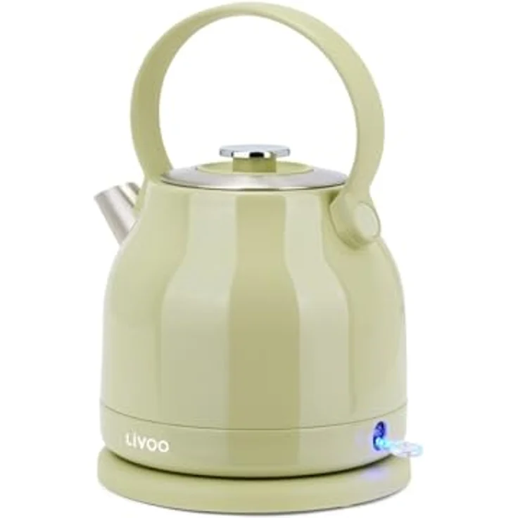 Livoo Retro-Wasserkocher DOD202C, 1,5 l, Edelstahl, 1850-2200 W, 360° drehbar, verdecktes Heizelement, automatische Abschaltung, Matcha – Bild 5