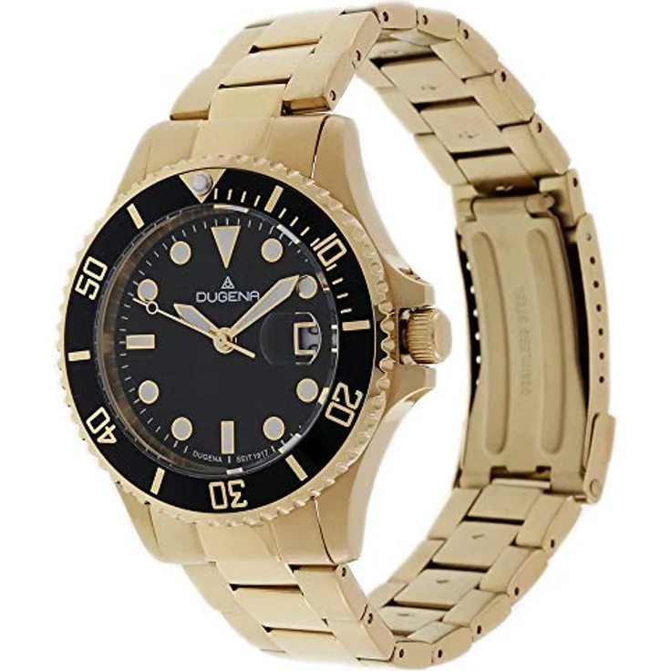 Dugena 4461010 Diver Herren Taucheruhr bis zu 30 ATM Goldfarben – Bild 2