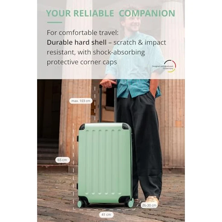 Hauptstadtkoffer Spree Mittelgroßer Koffer Hartschale Trolley, 65 cm, TSA, 74 Liter, mint – Bild 4