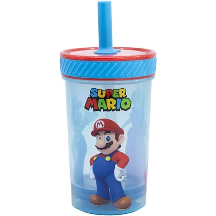Super Mario Drop Safe Trinkbecher, kippsicherer PP Becher für Kinder, 370ml – Bild 1