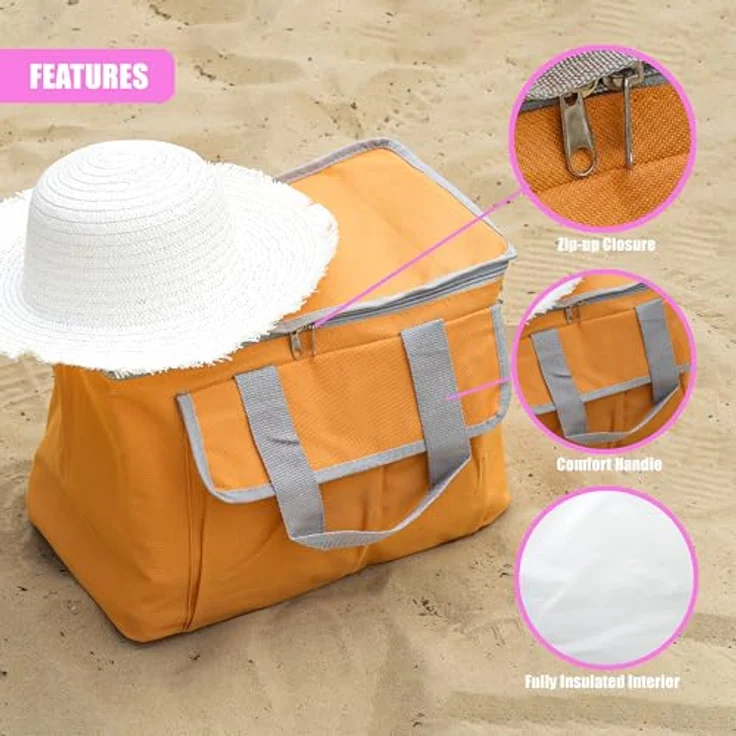 Haushalt International Kühltasche Isoliertasche Picknicktasche 30 Liter 2 Tragegriffe Fronttasche 66308 – Bild 5