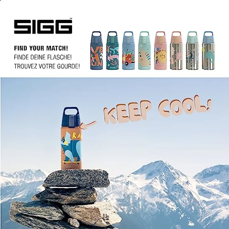 SIGG - Isolierte Trinkflasche Kinder - Shield Therm Kids - Für kohlensäurehaltige Getränke geeignet - Auslaufsicher - Spülmaschinenfest - BPA-frei - 90% recycelter Edelstahl - 0,5L – Bild 5