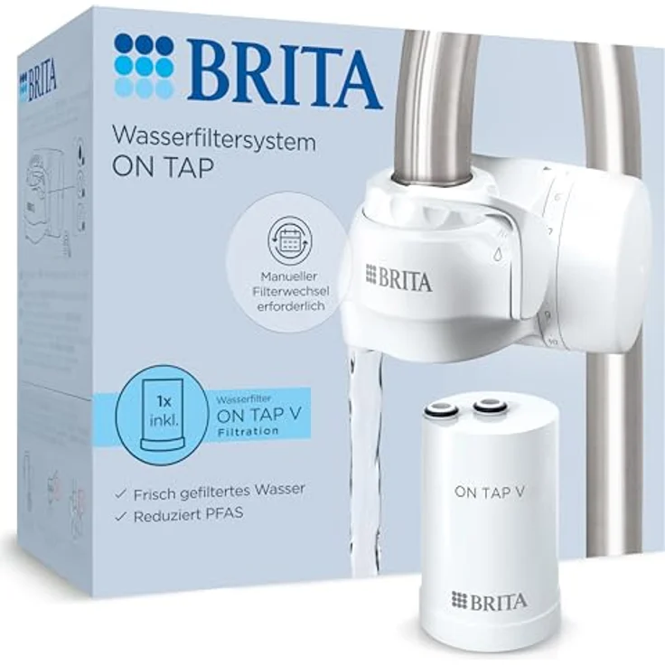 BRITA ON TAP V CU CE Wasserfiltersystem direkt am Wasserhahn angeschlossen, 4-stufige Filtration, White – Bild 2
