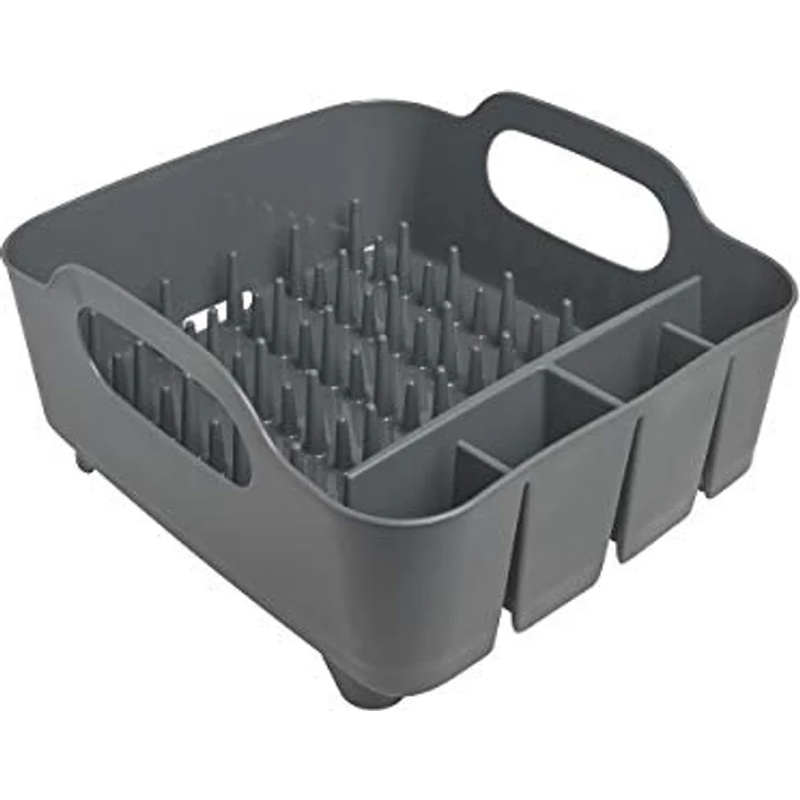 Umbra Tub Geschirr Abtropfgestell – Abtropfkorb mit integriertem Tropfwasserabfluß für Ihre Spüle oder Arbeitsfläche in Ihrer Küche Zuhause, im Büro oder Wohnwagen, Kunststoff - Anthrazitgrau – Bild 3