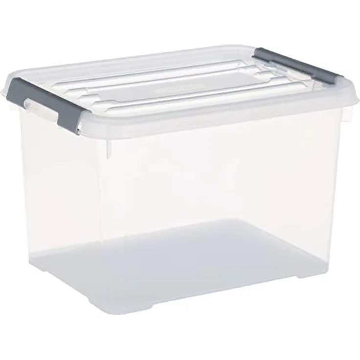 Allibert "praktischer Plus Aufbewahrungsbox mit Deckel, transparent/Silber, 20 Liter