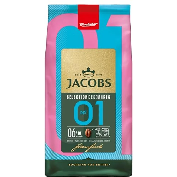 JACOBS Selektion des Jahres No 01, Kaffeebohnen 1000 g, mittlere Röstung mit fruchtigen und nussigen Noten, Intensität 6/10 – Bild 1