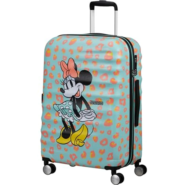 American Tourister Wavebreaker Disney FL - Spinner M, Koffer, 67 cm, 64 L, Mehrfarbig (Minnie Pastel Dots) - ABS-Konstruktion, TSA-Schloss, Rpet-Innenausstattung – Bild 1
