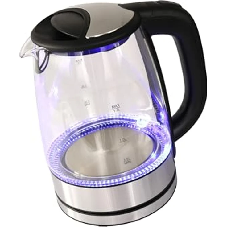 DESKI Wasserkocher Glas Wasserkocher 1,7 L 2000 Watt mit LED Beleuchtung, blau – Bild 1