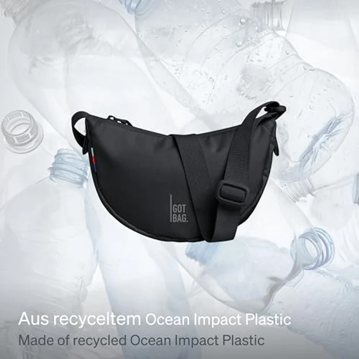 GOT BAG Moon Bag Umhängetasche, 21 cm, schwarz, 100% PET, platzsparendes Design – Bild 4
