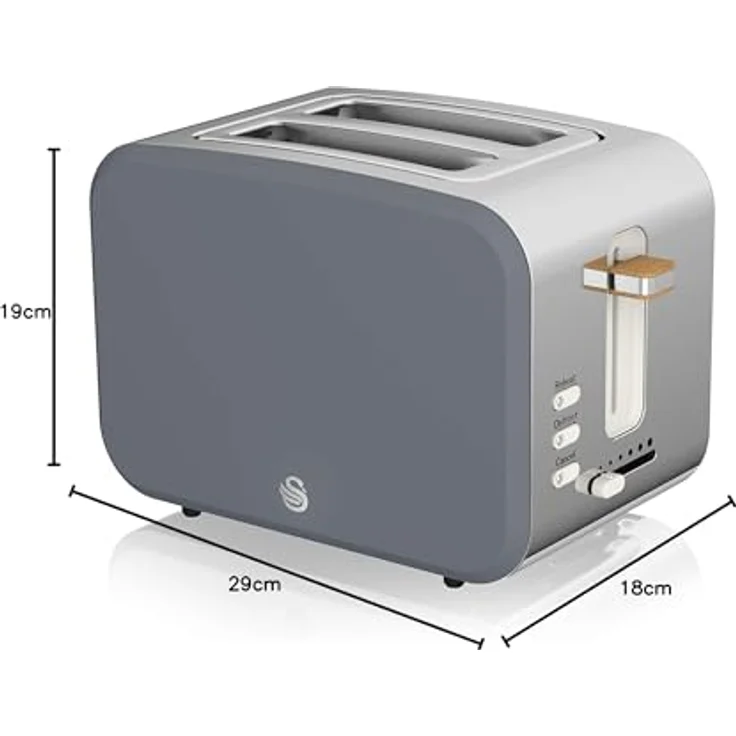 Swan Nordic Toaster Breitschlitz, 2 Scheiben Schiefergrau – Bild 8