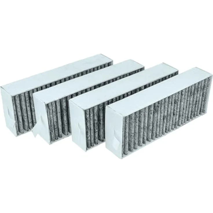 VHBW 4x Aktivkohlefilter für Bosch Dunstabzugshaube Series 6/8, weiß/grau, effektive Geruchsneutralisation, Austauschzyklus 12 Monate – Bild 1