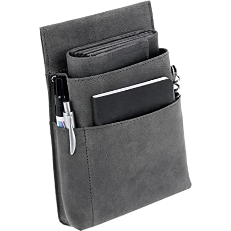 Alassio Gürteltasche Leder 10 cm für Kellnerbörsen, grau, 100% Leder, 15 cm x 4 cm x 22 cm – Bild 2