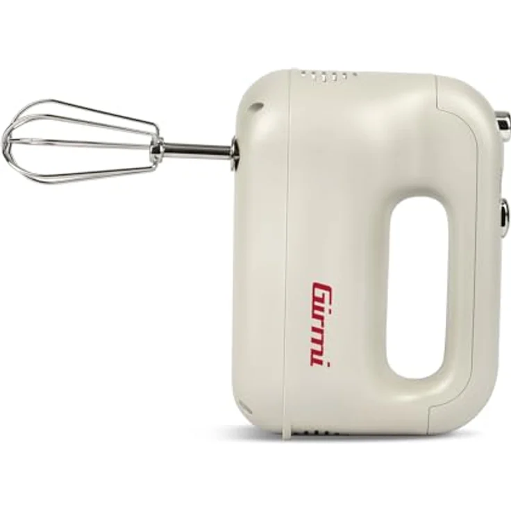 Girmi Handmixer SB43, 250 W Handrührgerät mit 5 Geschwindigkeitsstufen, Edelstahl-Rührbesen & Knethaken, Creme – Bild 2