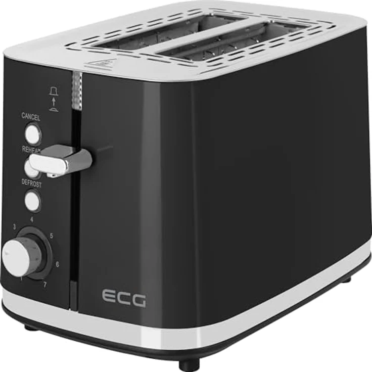 ECG ST 2766 Vintage Nero Toaster mit schwarzen Edelstahl und 7 Heizintensitätsstufen – Bild 2