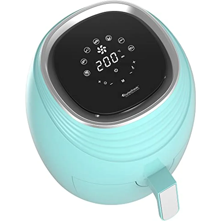 TurboTronic/Digitale Heißluftfritteuse / 3,5L / schwarz, grün. türkis / 1200W / Airfryer mit Timer bis 60 Minuten, 50-200°C, LED-Display, Retro-Design (Türkis) – Bild 5