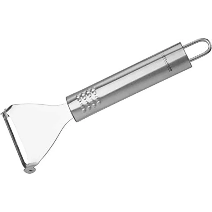 Fackelmann Ziehschäler OVALGRIFF, Universalschäler aus Edelstahl, robuster Schäler für Gemüse und Obst mit scharfer Klinge (Farbe: Silber), Menge: 1 Stück – Bild 1