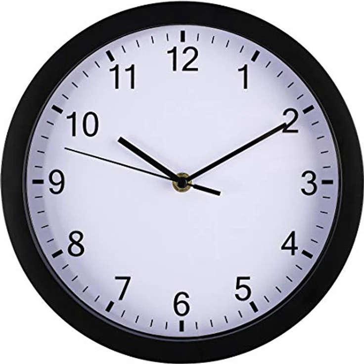 Hama große Wanduhr ohne Ticken (lautlose Uhr inkl. Batterie, Quarzuhr mit Stunden- und Minuten- und Sekundenzeiger, moderne Uhr für Wohnzimmer, Küche oder Kinderzimmer Ø 25 cm, 4 cm Tiefe) schwarz – Bild 2