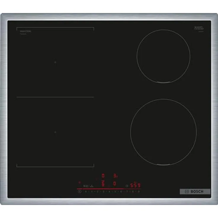 Bosch PVS645HB1E Serie 6 Smartes Induktionskochfeld (autark), 60 cm breit, Kombination zweier Kochzoen, Umlaufender Rahmen, Kochfeldbasierte Haubensteuerung, schnelleres Kochen