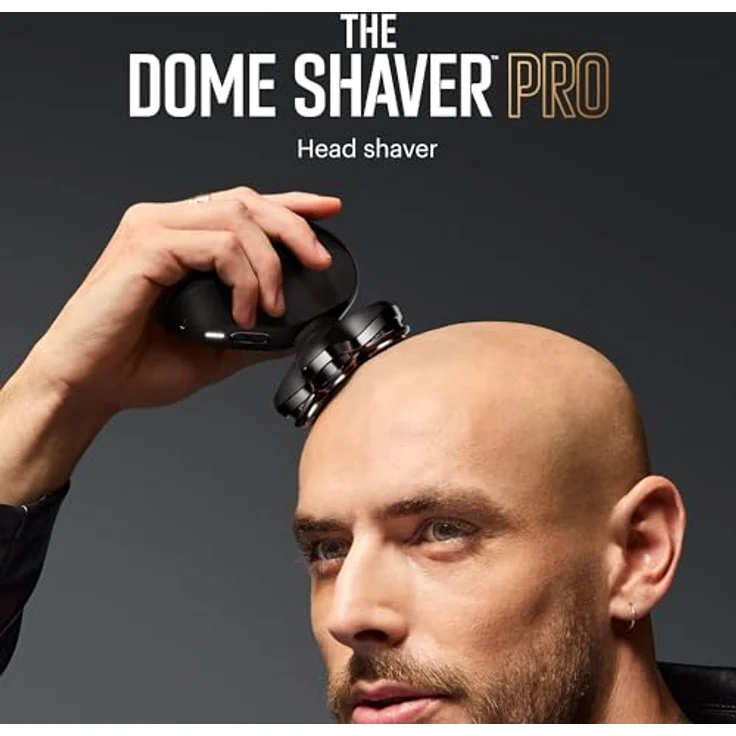 Manscaped Refining The Gentleman The Dome Shaver™ PRO Kopf- Glatzenrasierer für Männer, 5 rotierende SkinSafe® Scherelemente mit FlexAdjust Technology, wasserdicht, USB-C/Induktion ladbar, akkubetrieben, Reisesperre, Schwarz – Bild 2