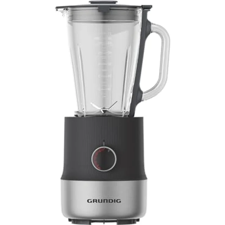 GRUNDIG SM 6430 Standmixer, 800 Watt mit 1,5 Liter Glasbehälter, Anthrazit/Edelstahl, 5-stufige Geschwindigkeitsregulierung und Pulsfunktion – Bild 1