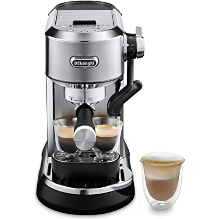 De'Longhi EC950 M Siebträgermaschine, Espressomaschine mit Thermoblock-Heizsystem, 3 Temperatur- und Milcheinstellungen, Zubehörschublade