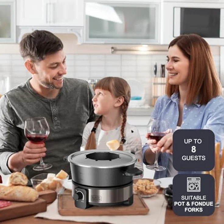 Black & Decker BLACK+DECKER Fondue Maker, Fondue Set mit Antihaftbeschichtung, schwarz – Bild 6