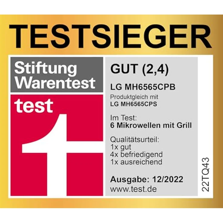 LG MH6565CPB Mikrowelle mit Grill, Standgerät, 25 Liter Garraum, 1000 Watt, Auftauen – Bild 2