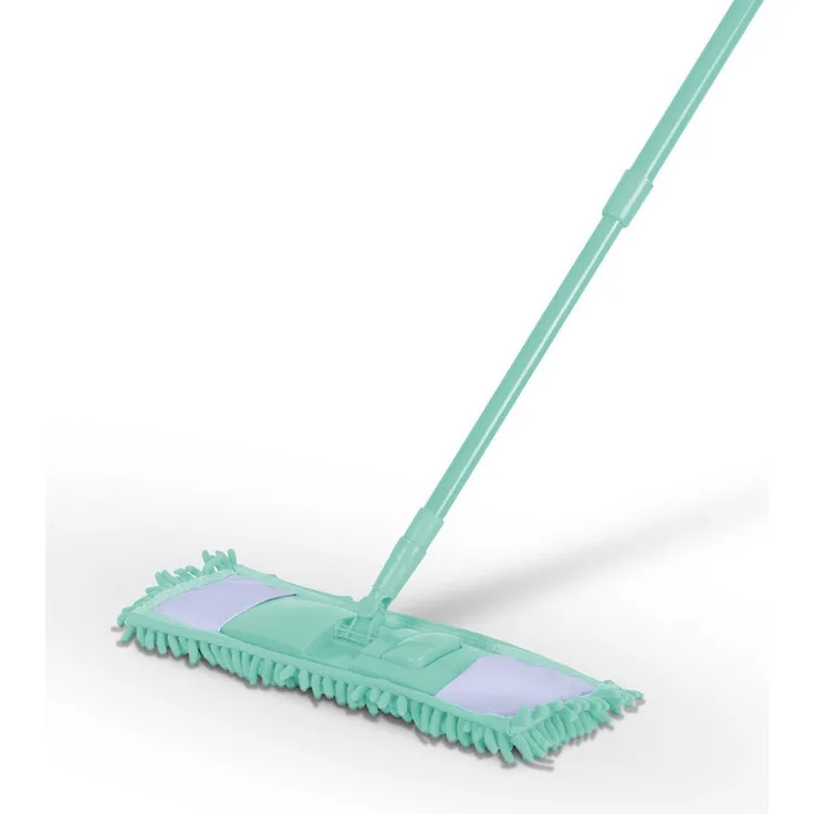 Bestlivings Wischmopp, Chenille/Mikrovelour mit Aluminiumstiel ausziehbar 80–130 cm, 360° Drehgelenk, waschbarer Bezug