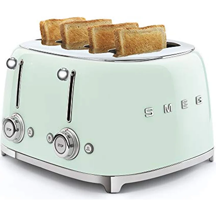 Smeg TSF03PGEU 4-Scheiben-Toaster, 2000W, 6 Bräunungsstufen, Metall, pastellgrün – Bild 3