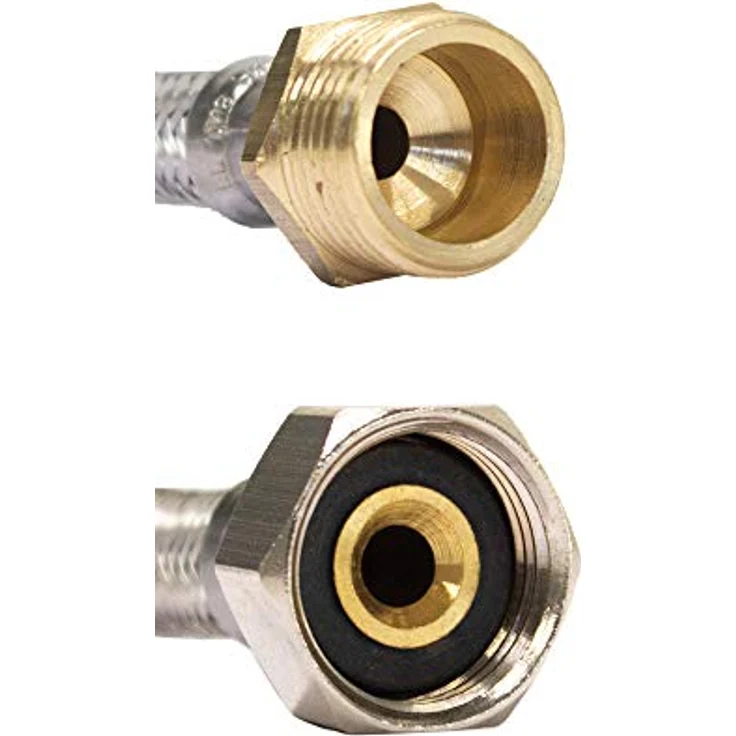 KLASEBO® flexibler Panzerschlauch 1/2 Zoll, Edelstahl, 50cm, DVGW-zertifiziert, temperaturbeständig von -50°C bis +200°C – Bild 2