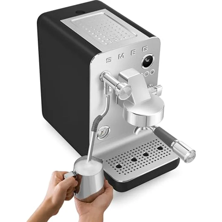 Smeg EMC02BLMEU Minipro-Espressomaschine, Plastic mit leistungsstarker 15-Bar-Pumpe und professionellem 58-mm-Siebträger – Bild 6
