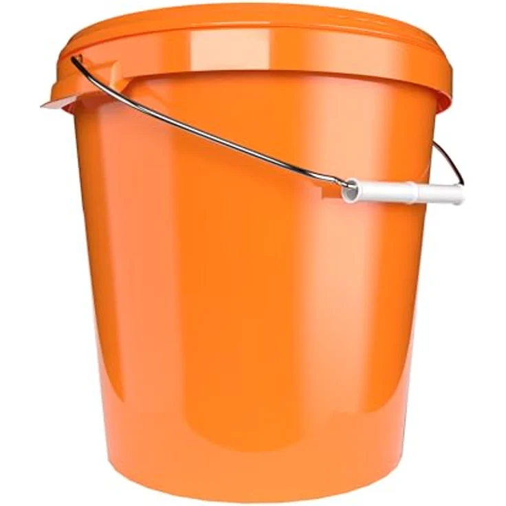 FixedByU 10 Eimer mit Deckel 30 Liter Made in Germany - lebensmittelecht, stabil, luftdicht - Vorratseimer Orange – Bild 5