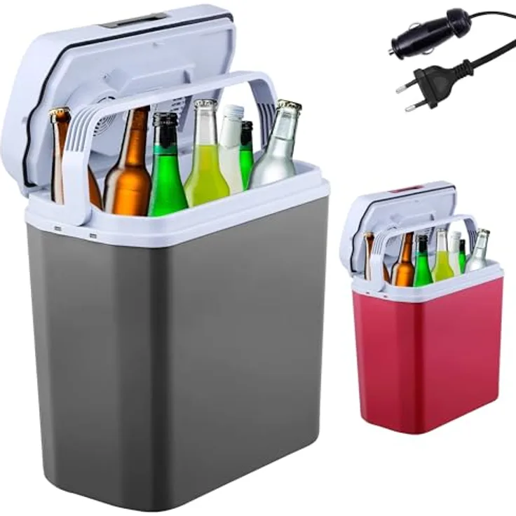 Arebos 20 Liter Kühlbox, thermo-elektrische Kühl- und Warmhaltebox mit ECO-Modus, 12/230 V für Auto und Steckdose, anthrazit
