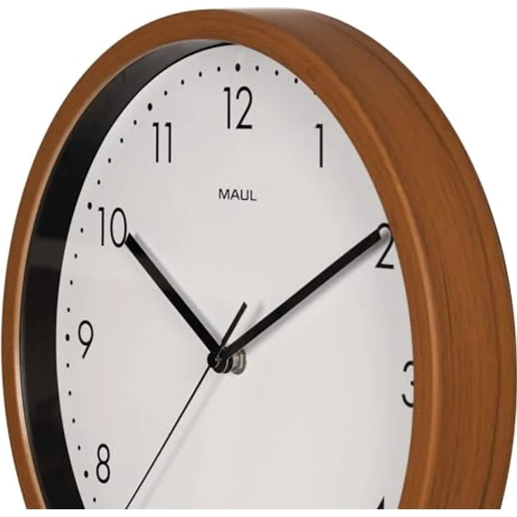 Maul 9051476 Quarz Wanduhr, 30cm x 50mm, Holz (dunkel), leiser, eleganter Rahmen in natürlicher Holzoptik – Bild 6