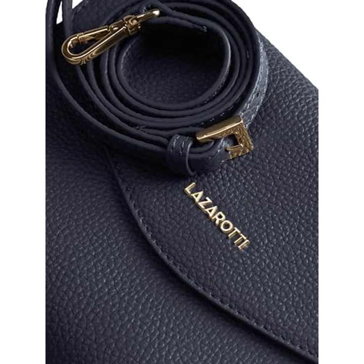 Lazarotti Bologna Leather Clutch, Umhängetasche aus 100% Leder, 23 cm, blau – Bild 5