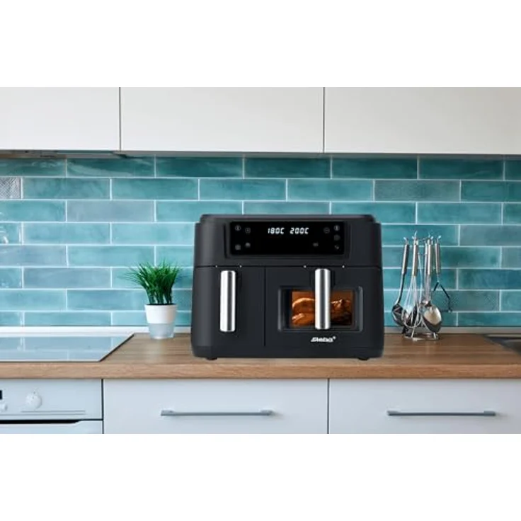 Steba Doppel-Heißluftfritteuse HF 9500, DUO-Kochzone mit 9,5 l Volumen, 10 Automatikprogramme, antihaftbeschichtete Frittierbehälter – Bild 2