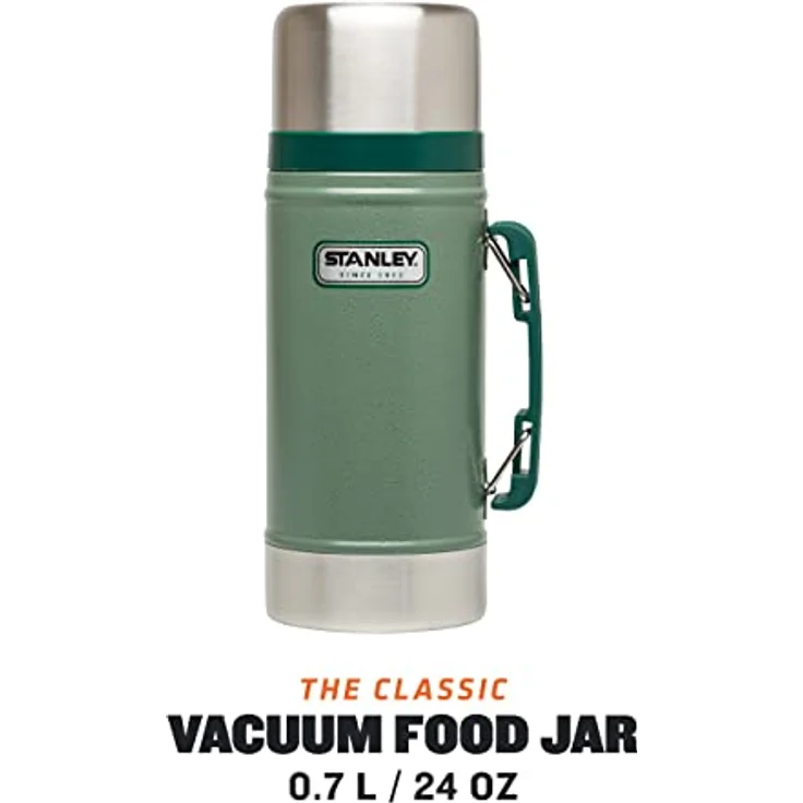 Stanley Legendary Classic Vakuum-Speisebehälter 0.7 L, Hammertone Green, 18-8 Edelstahl, mit Becher, Auslaufsicher, Food Container Thermobehälter Lunchbox – Bild 3