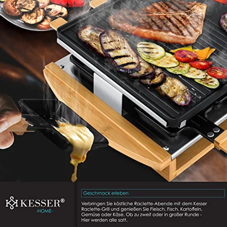 KESSER® Raclette-Grill mit Naturgrillstein, Grillplatte Tischgrill für ...